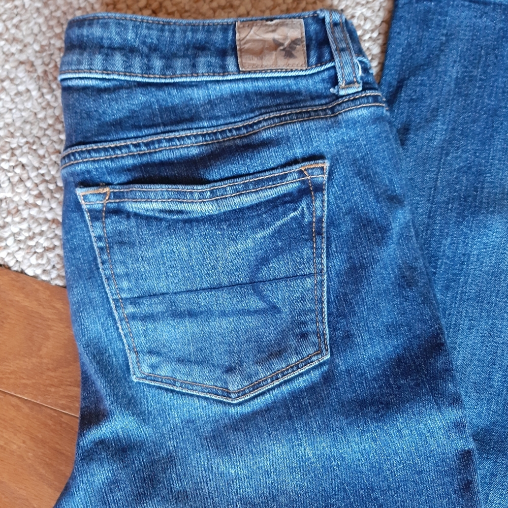 American Eagle Boy Crop Stretch Buttonfly Jeans S… - image 8